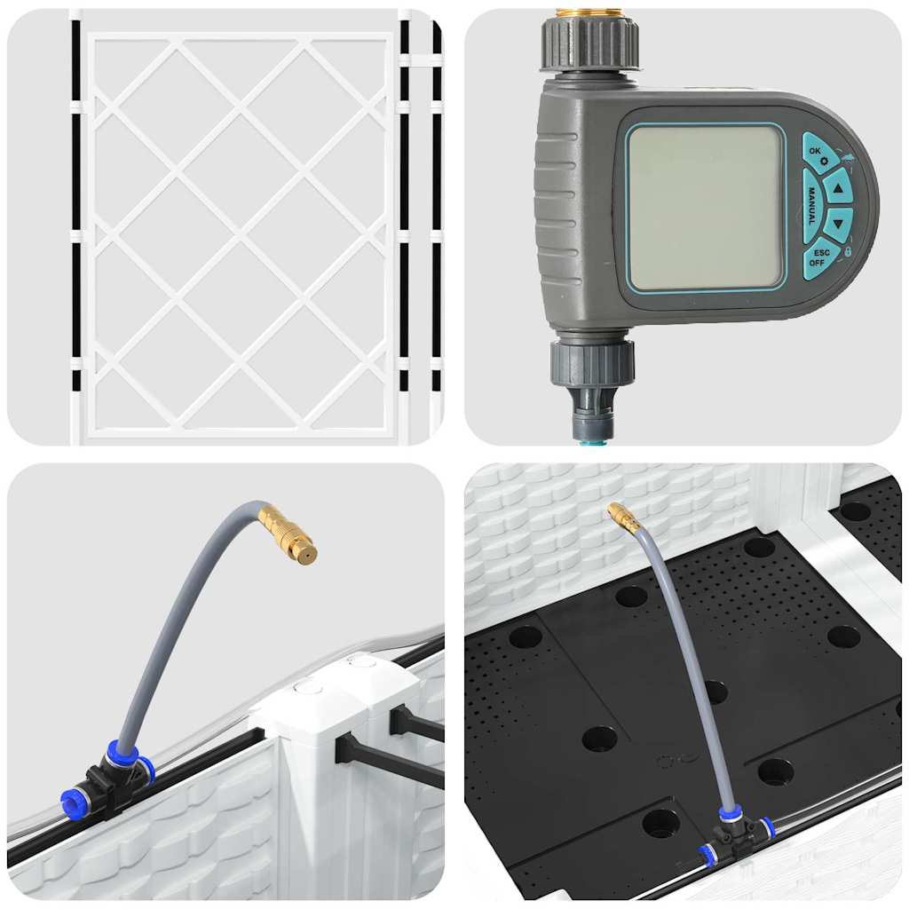 vidaXL Ζαρντινιέρες κήπου Λευκό 80 x 40 x 126 cm Ατσάλι