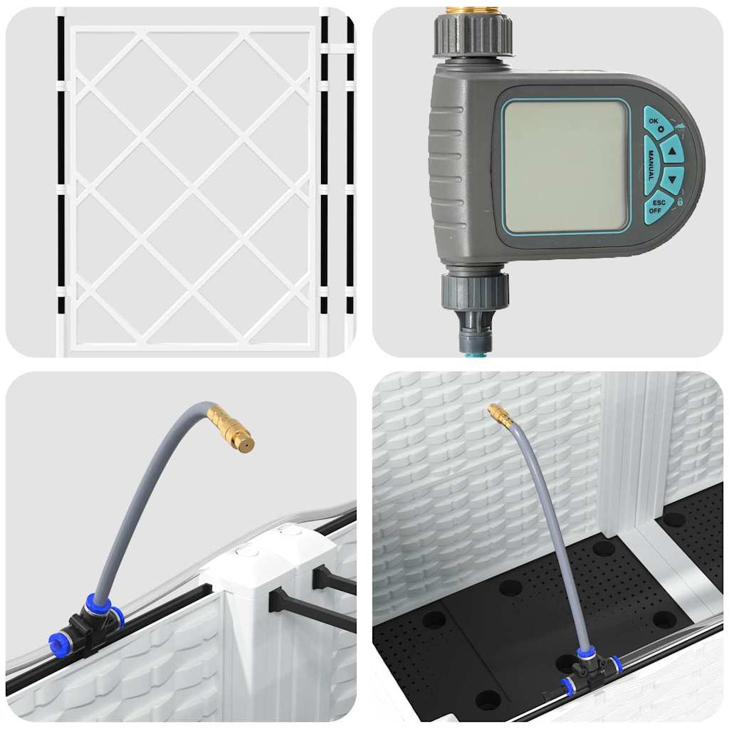 vidaXL Ζαρντινιέρες κήπου Λευκό 80 x 40 x 142 cm Ατσάλι