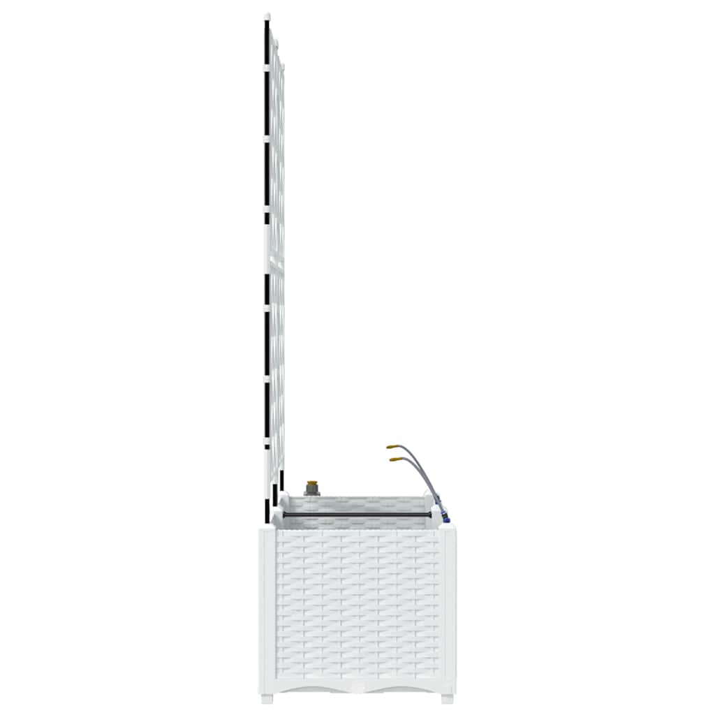 vidaXL Ζαρντινιέρες κήπου Λευκό 80 x 40 x 142 cm Ατσάλι