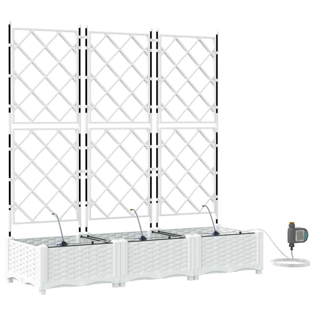 vidaXL Ζαρντινιέρες κήπου Λευκό 120 x 40 x 126 cm Ατσάλι