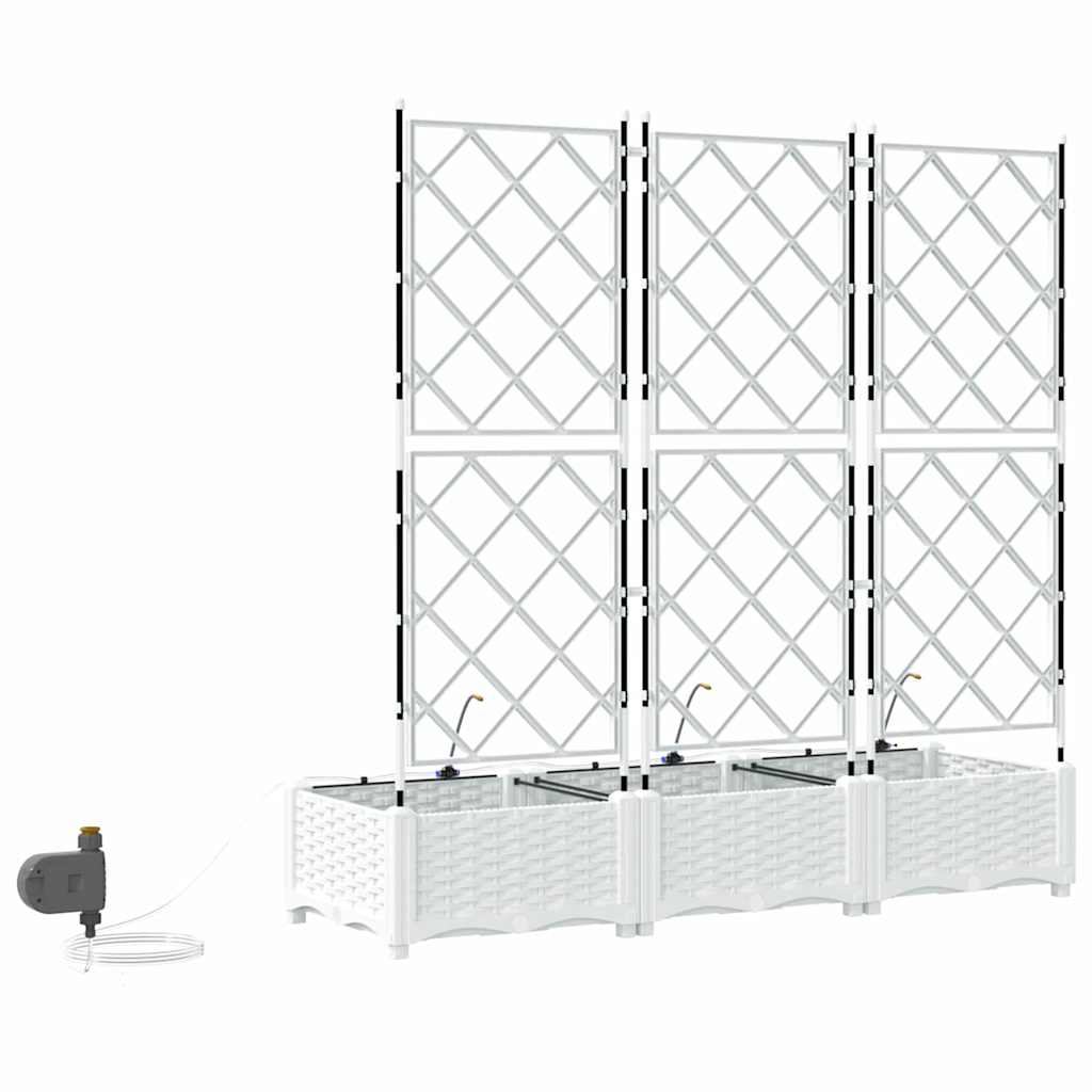 vidaXL Ζαρντινιέρες κήπου Λευκό 120 x 40 x 126 cm Ατσάλι