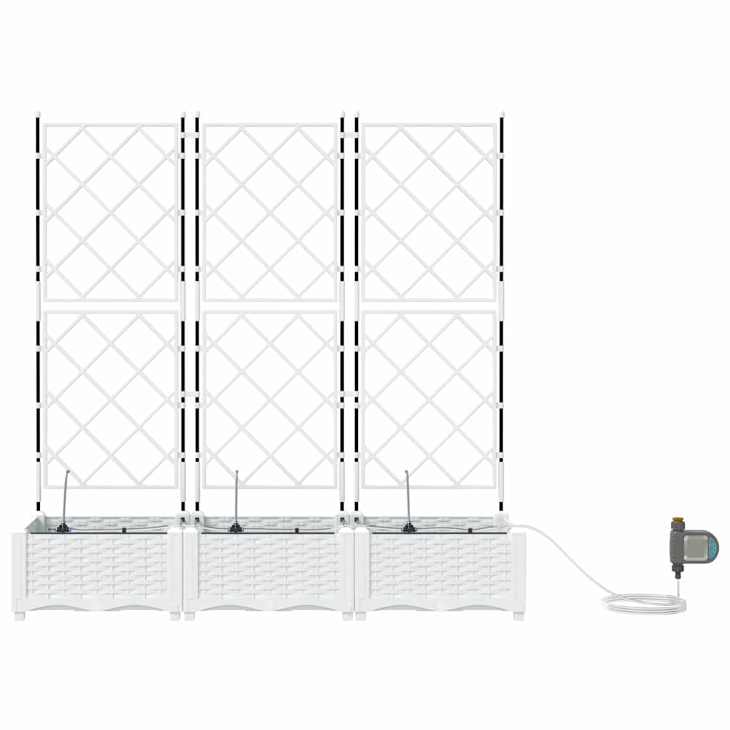 vidaXL Ζαρντινιέρες κήπου Λευκό 120 x 40 x 126 cm Ατσάλι