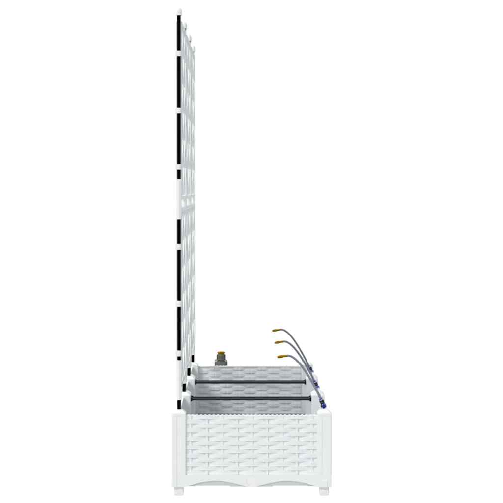 vidaXL Ζαρντινιέρες κήπου Λευκό 120 x 40 x 126 cm Ατσάλι