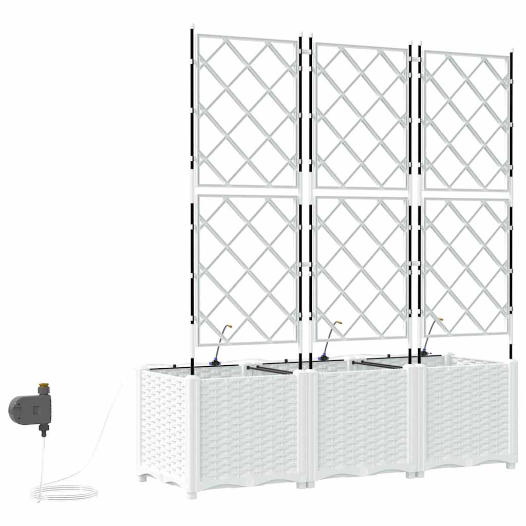 vidaXL Ζαρντινιέρες κήπου Λευκό 120 x 40 x 142 cm Ατσάλι