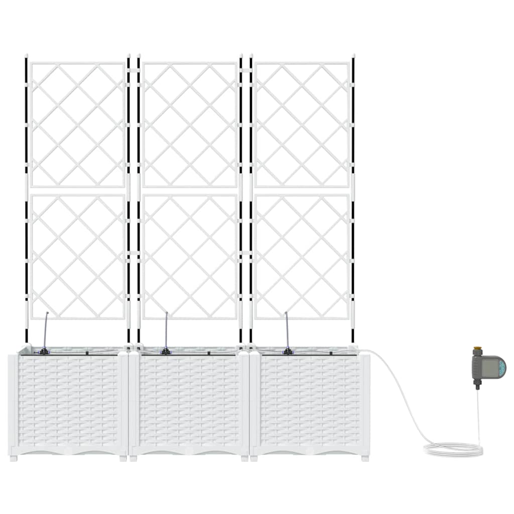vidaXL Ζαρντινιέρες κήπου Λευκό 120 x 40 x 142 cm Ατσάλι