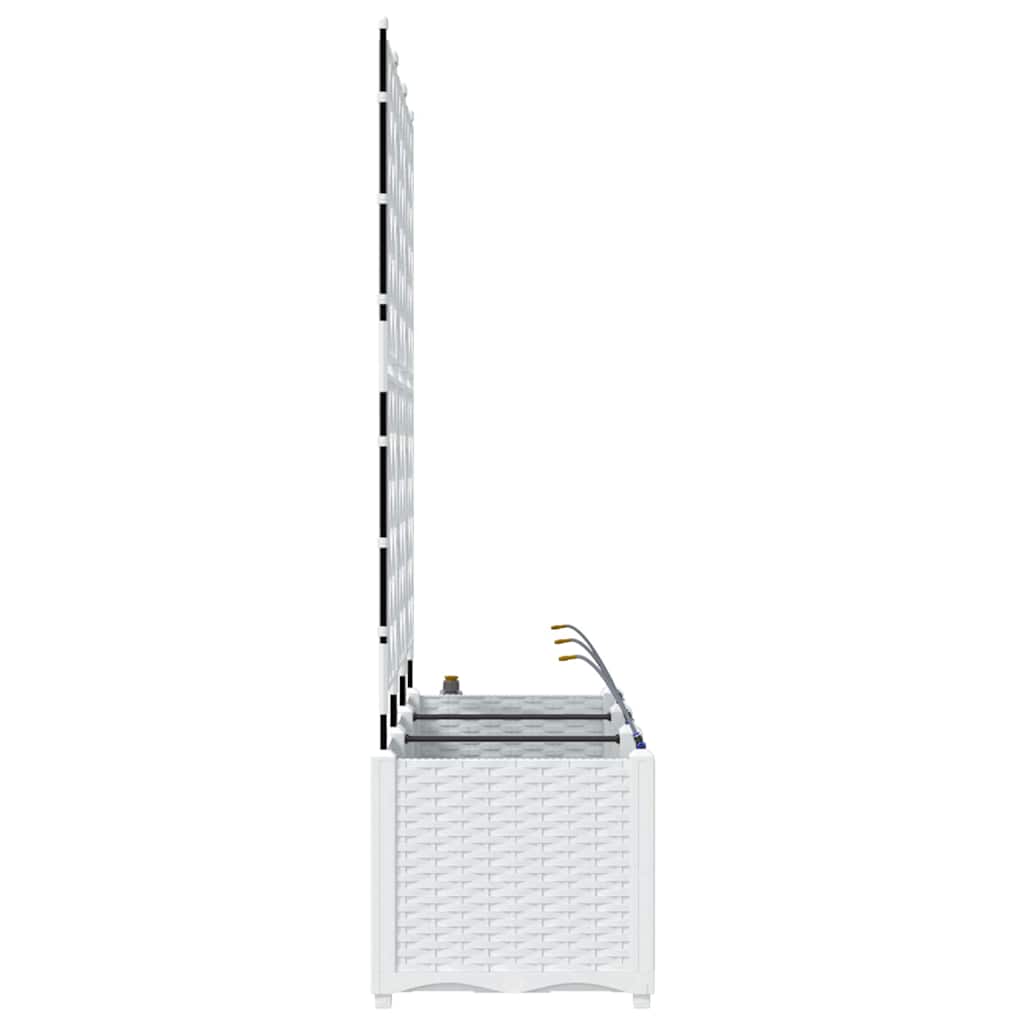 vidaXL Ζαρντινιέρες κήπου Λευκό 120 x 40 x 142 cm Ατσάλι