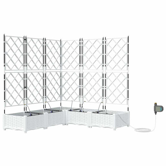 vidaXL Γλάστρες Κήπου 1 τεμ Καφασωτό Λευκό 120 x 120 x 126 cm Πλαστικό