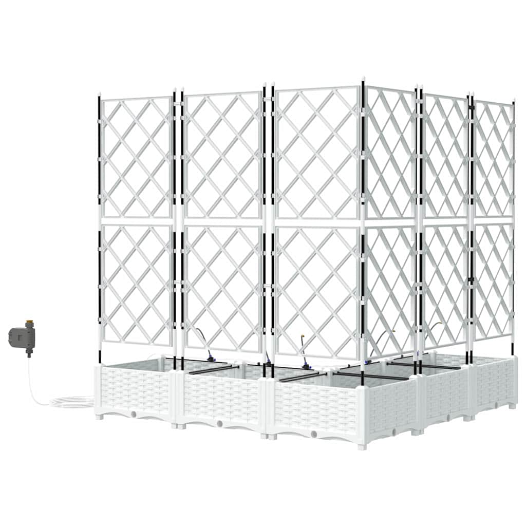 vidaXL Ζαρντινιέρες κήπου Λευκό 120 x 120 x 126 cm Ατσάλι