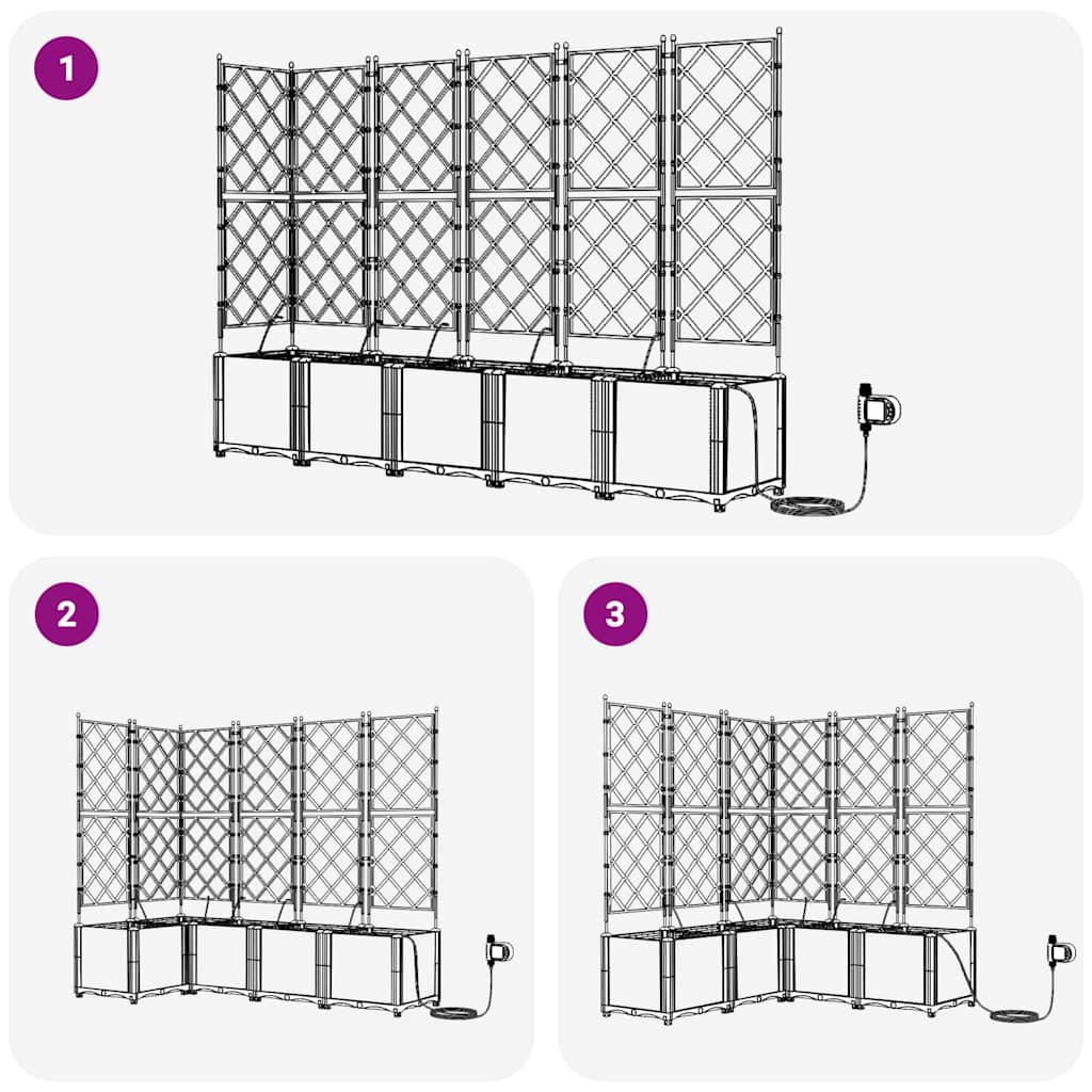 vidaXL Γλάστρα Κήπου 5 pcs Λευκός 120 x 120 x 142 cm Πλαστικό