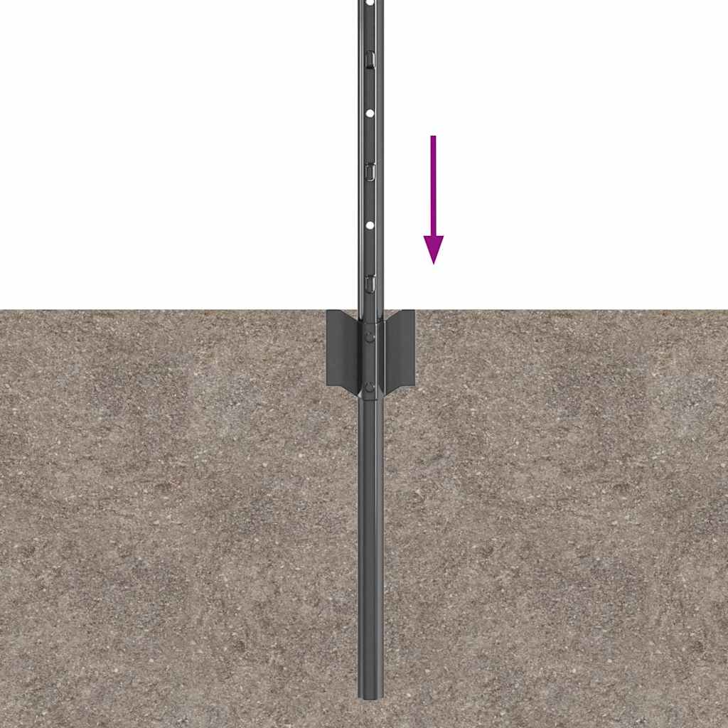 vidaXL Στύλος Περιφράξεων 5 pcs Γκρι 80 cm Ατσάλι