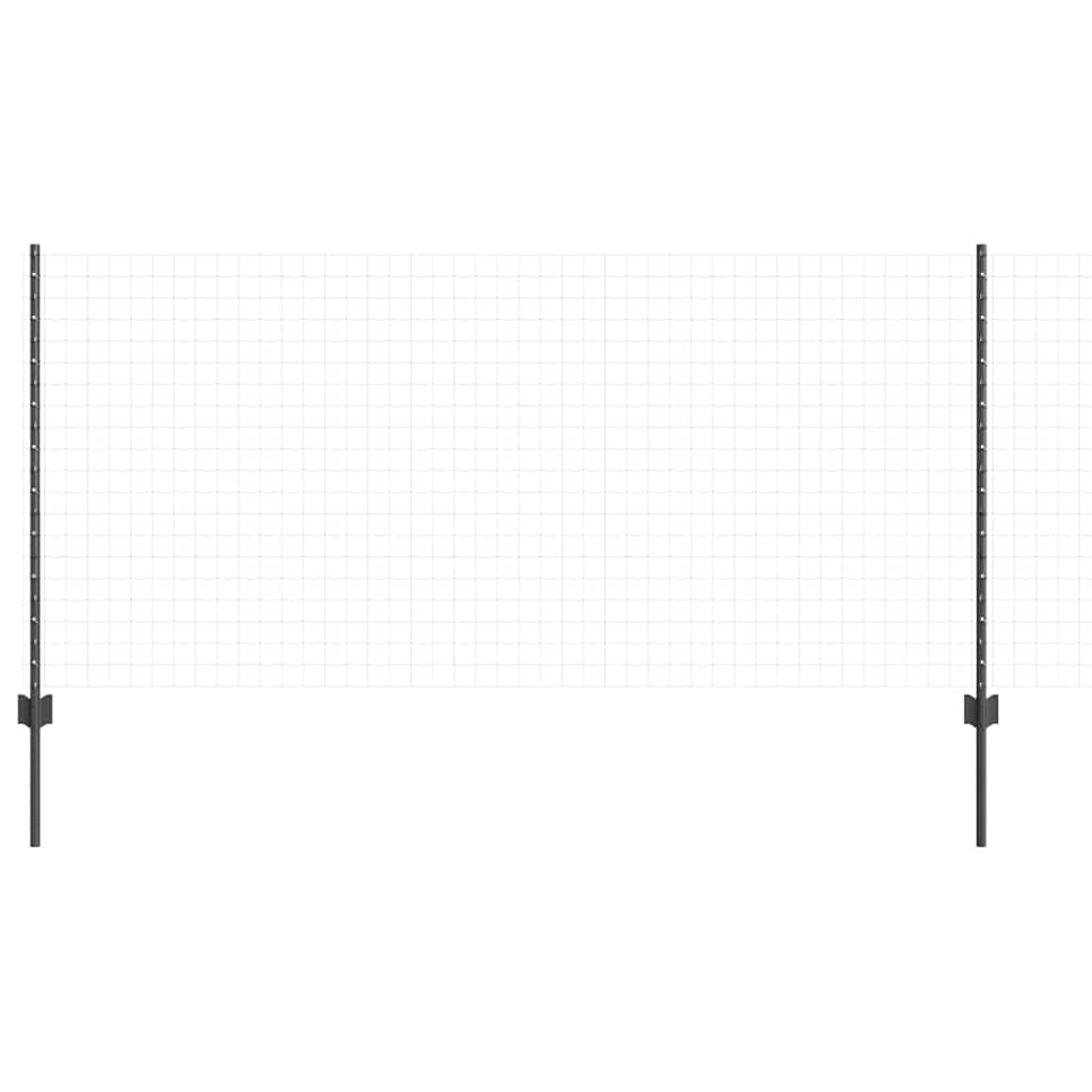 vidaXL Ενσωματωμένος Πόλος Φράχτη 5 τεμ. Γκρι 140 cm