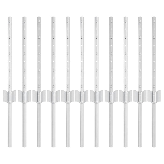 vidaXL Στύλος Περιφράξεων 11 pcs Ασημί 40 cm Ατσάλι
