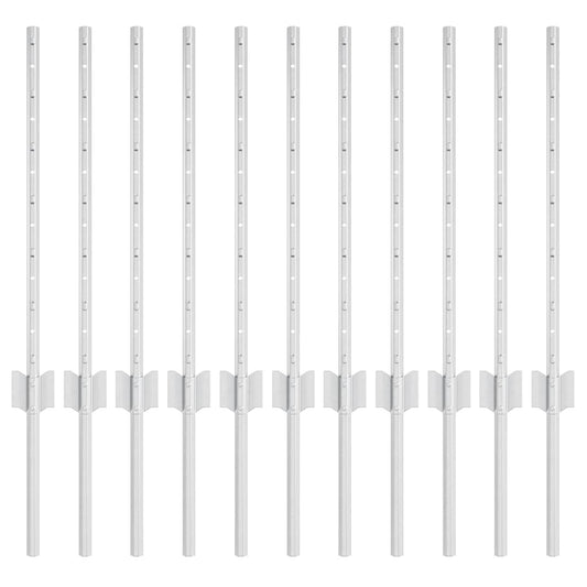 vidaXL Στύλος Περιφράξεων 11 pcs Ασημί 60 cm Ατσάλι