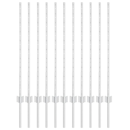 vidaXL Στύλος Περιφράξεων 11 pcs Ασημί 100 cm Ατσάλι