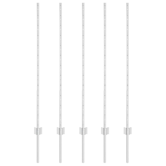 vidaXL Στύλος Περιφράξεων 5 pcs Ασημί 120 cm Ατσάλι