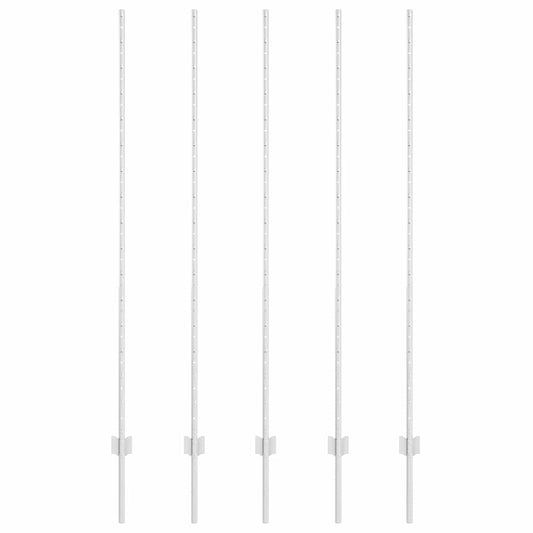 vidaXL Στύλος Περιφράξεων 5 pcs Ασημί 150 cm Ατσάλι