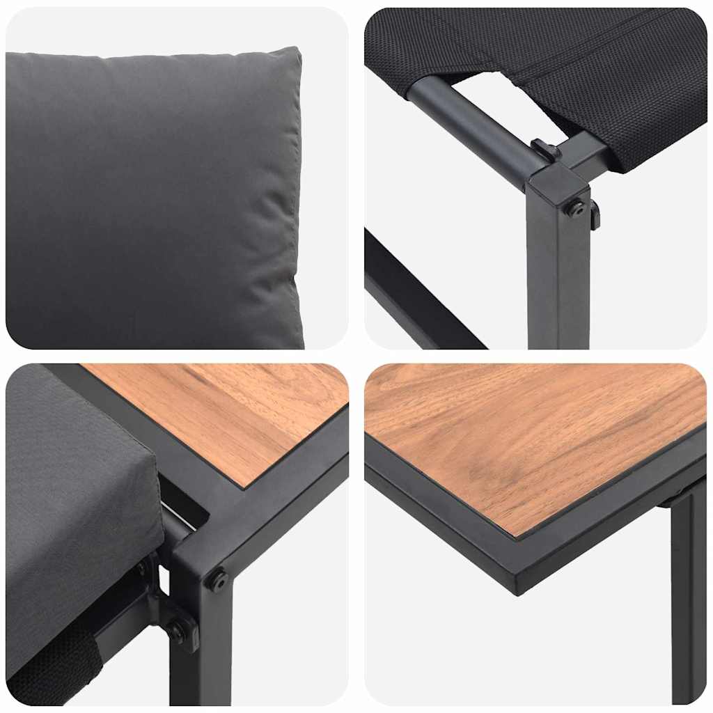 Σετ Κήπου 2 Τεμαχίων vidaXL με Μοναδική Θέση και Ανθρακί Μαξιλάρια