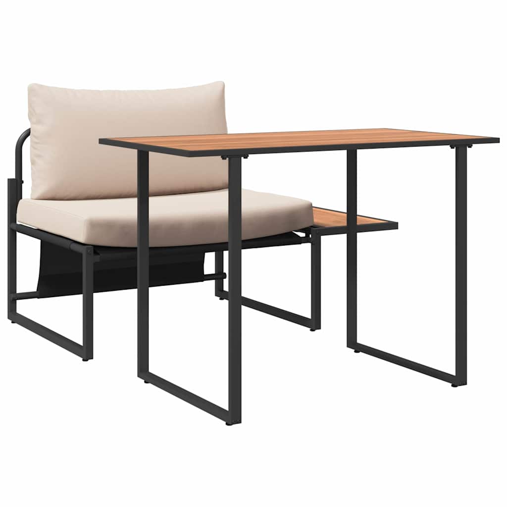 vidaXL Σέτ φαγητού για κήπο 2 pcs Taupe Ατσάλι