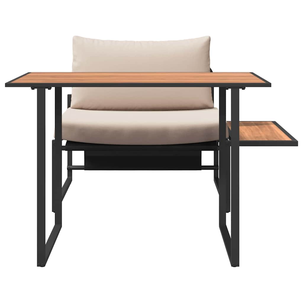 vidaXL Σέτ φαγητού για κήπο 2 pcs Taupe Ατσάλι