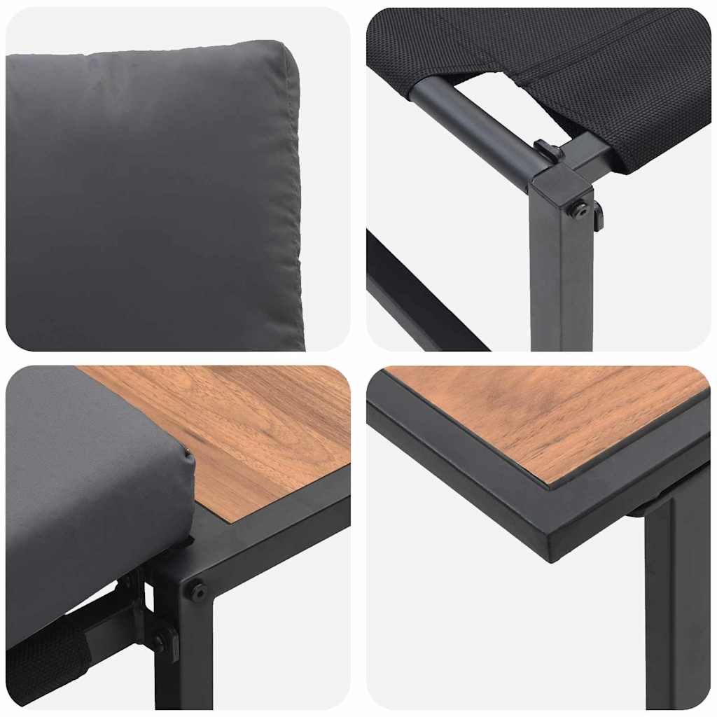 vidaXL Σετ Καναπέ Κήπου 2 pcs Ανθρακί Ατσάλι