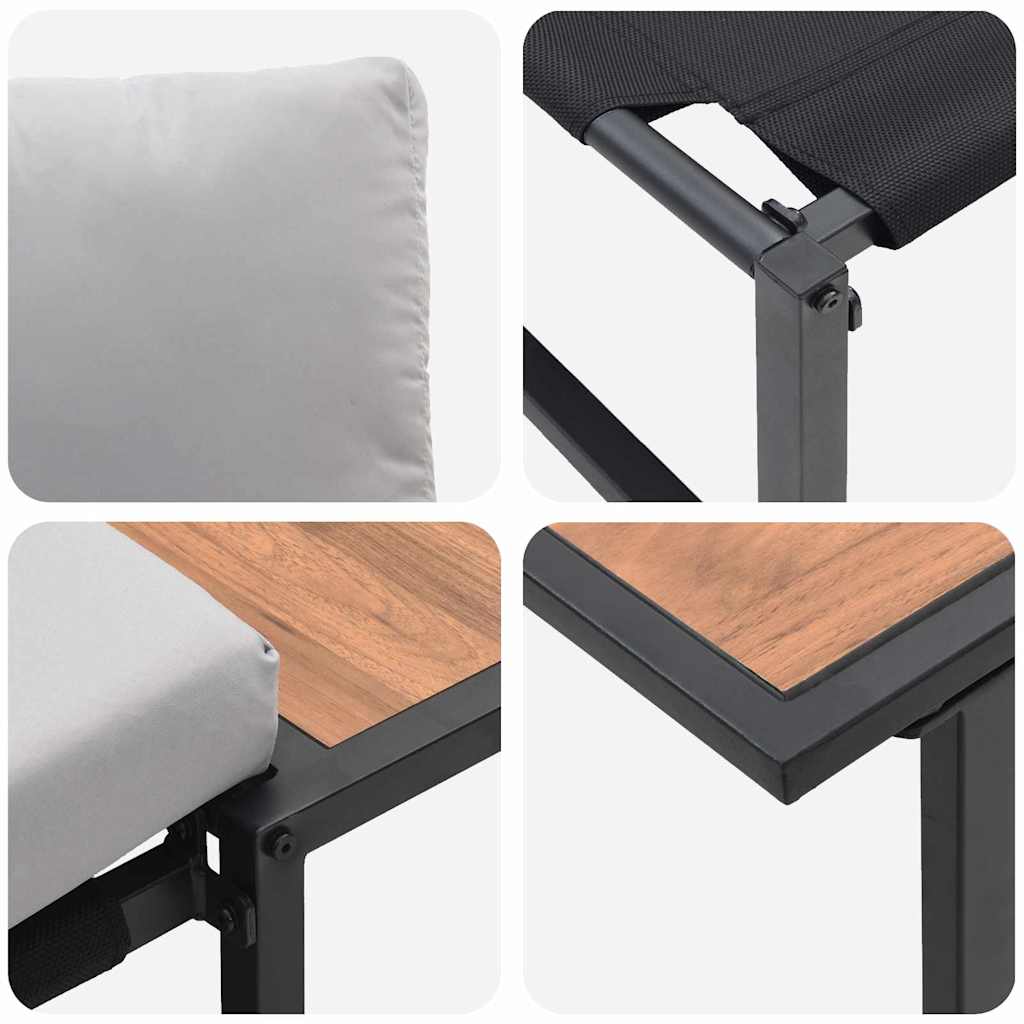 vidaXL Σετ Καναπέ Κήπου 2 pcs Ανοιχτό γκρι Ατσάλι