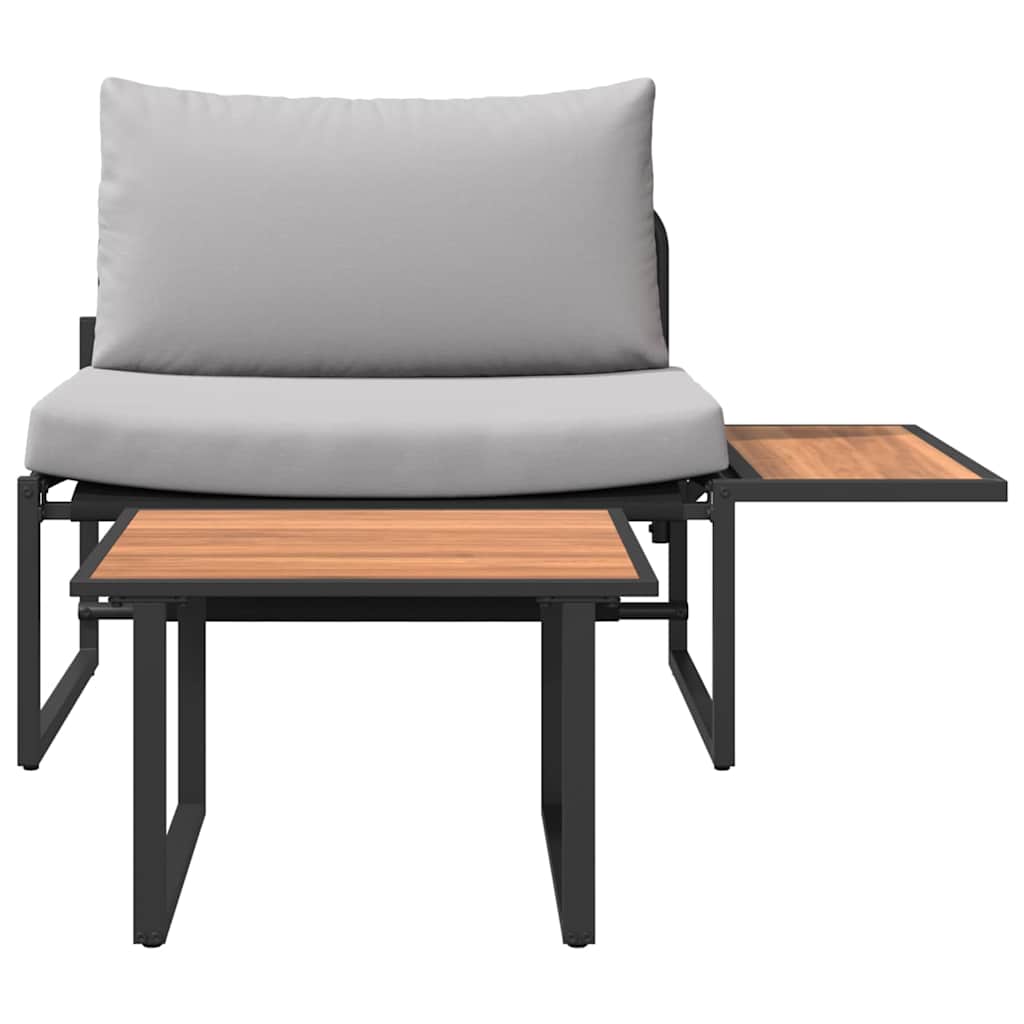 vidaXL Σετ Καναπέ Κήπου 2 pcs Ανοιχτό γκρι Ατσάλι