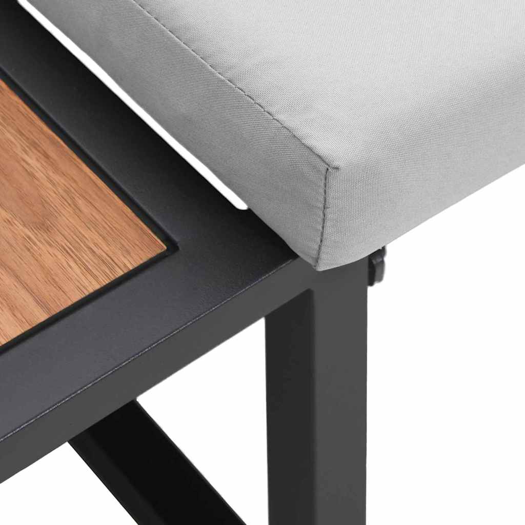 vidaXL Καναπές Κήπου με μαξιλάρι Καφέ 200.5 x 70 x 85.5εκ Μέταλλο