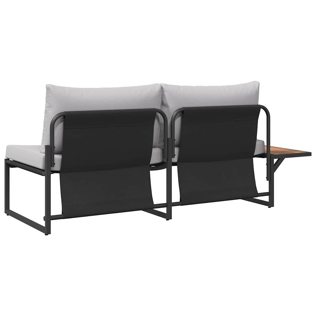 vidaXL Καναπές Κήπου με μαξιλάρι Καφέ 200.5 x 70 x 85.5εκ Μέταλλο