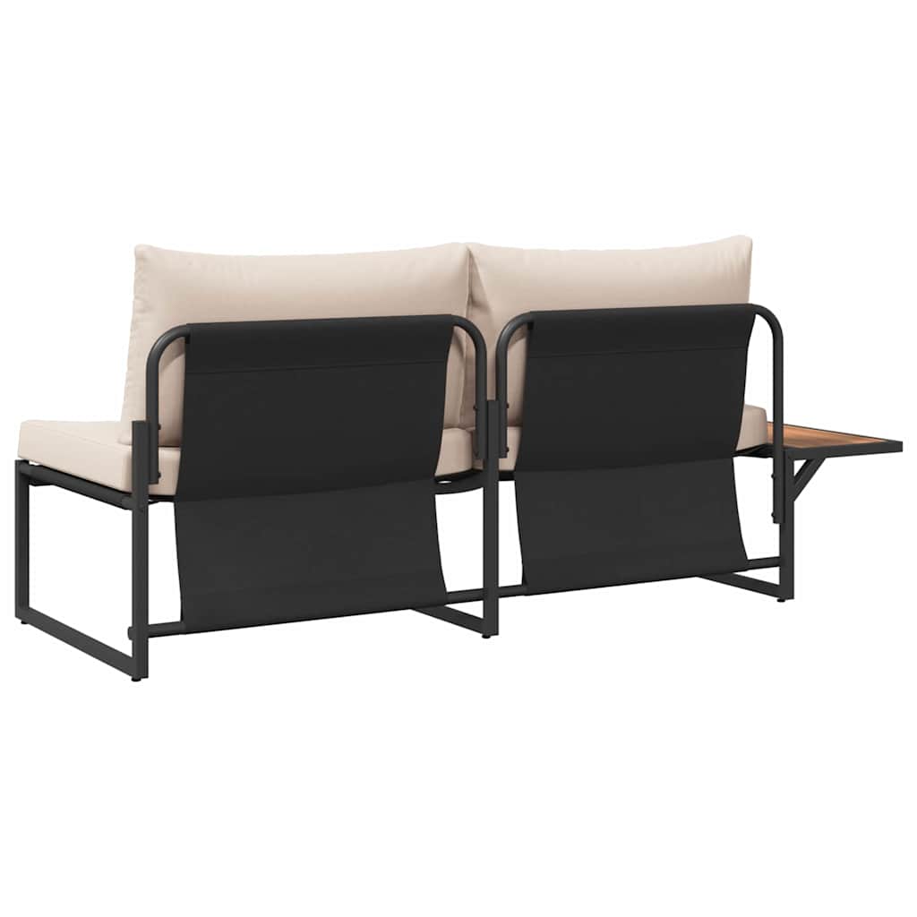 vidaXL Καναπές Κήπου με μαξιλάρι Καφέ 200.5 x 70 x 85.5εκ Μέταλλο