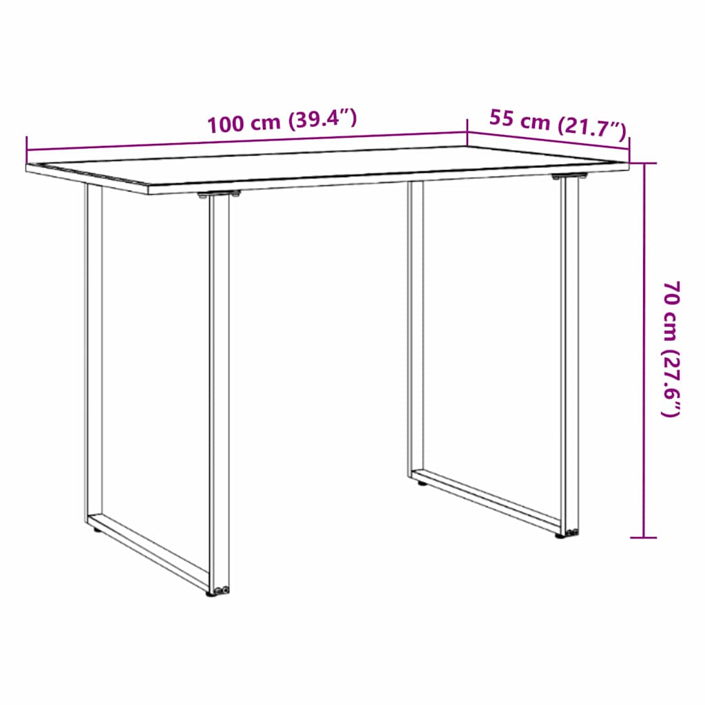 vidaXL Τραπέζι Κήπου Γκρι 100 x 55 x 70 εκ. Χάλυβας και DPC