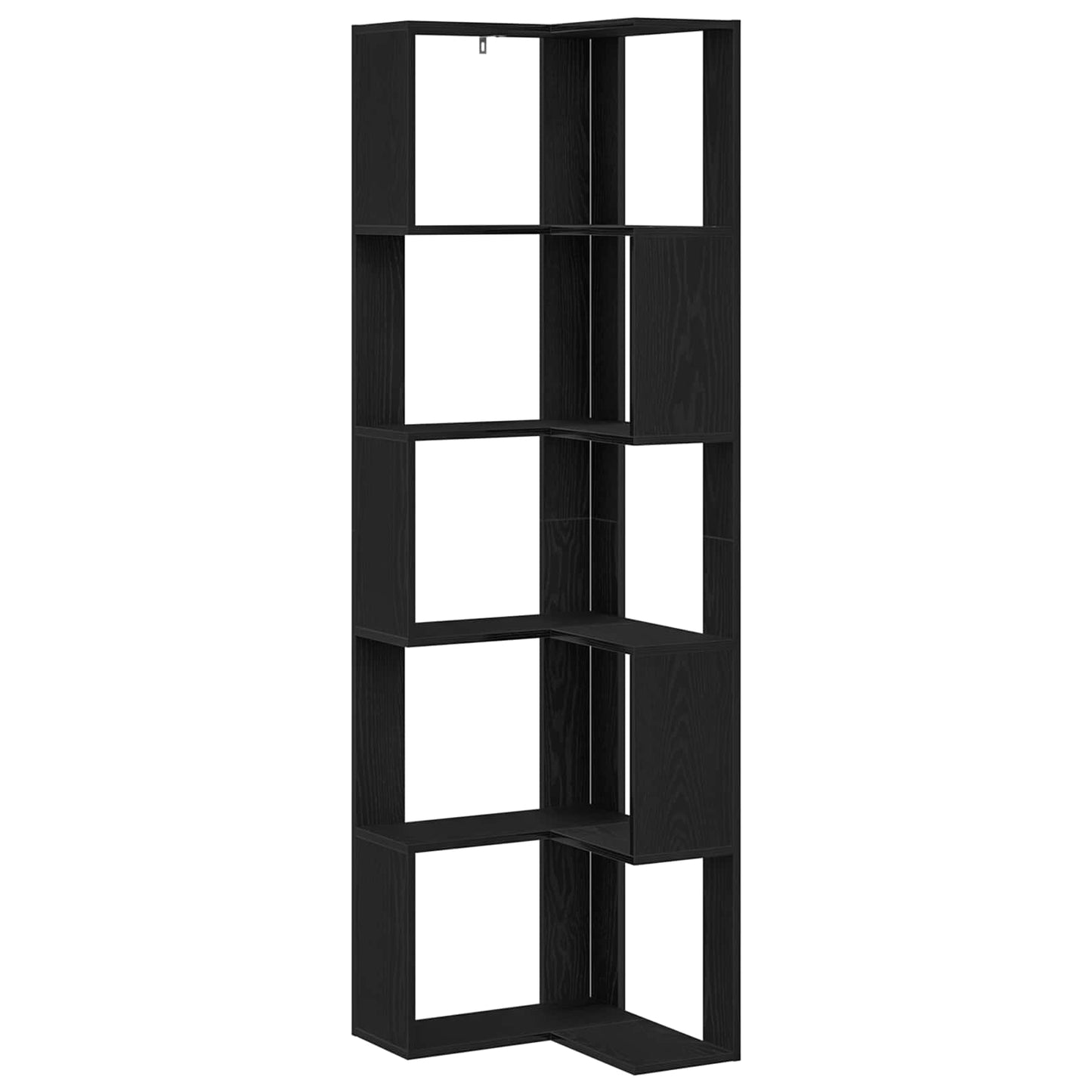vidaXL Γωνιακή Βιβλιοθήκη Μαύρη δρυς 50 x 50 x 179 εκ.