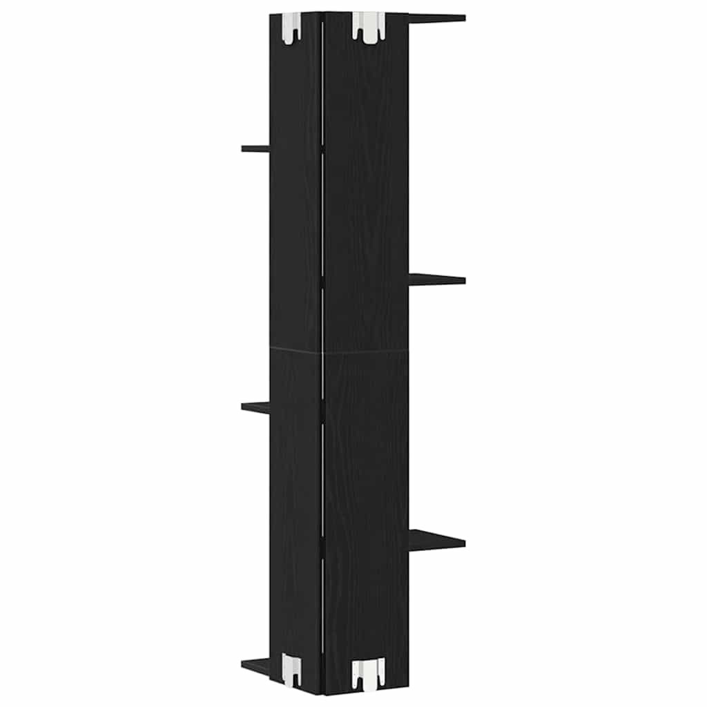 vidaXL Ράφι Γωνίας Τοίχου με ράφι Μαύρη Οξυά 36.5 x 36.5 x 140 εκ