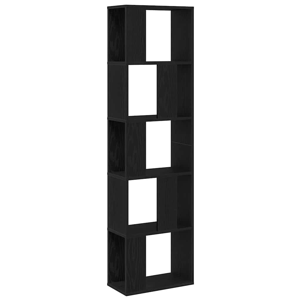 vidaXL Βιβλιοθήκη Μαύρη δρυς 45 x 23.5 x 162.5 εκ. Επεξεργασμένο ξύλο