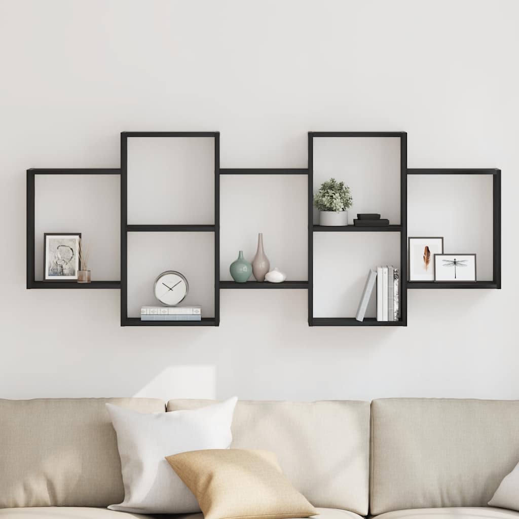 vidaXL Ράφι Τοίχου Μαύρη Δρυς 159 x 18 x 65 εκ. από Τεχνητό Ξύλο