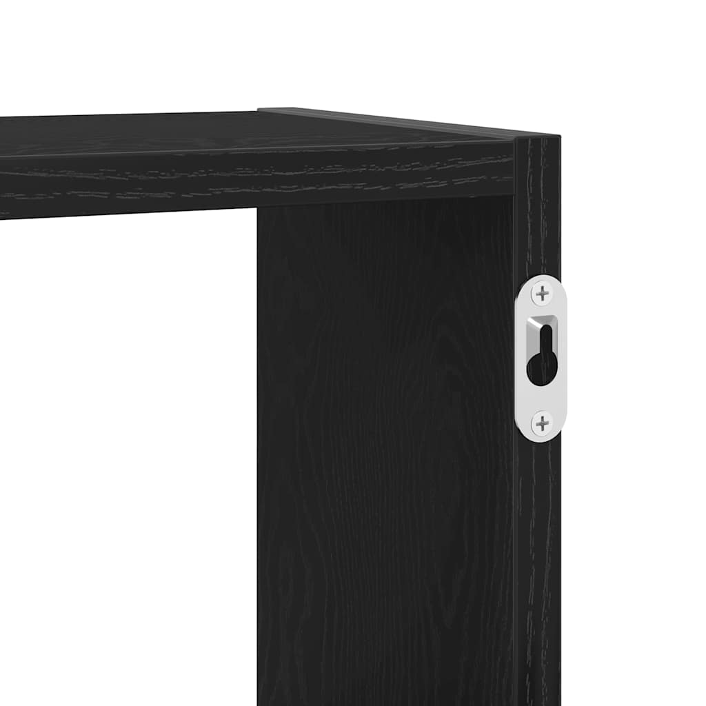 vidaXL Ράφι Τοίχου Μαύρη Δρυς 129 x 18 x 42 εκ. από Τεχνητό Ξύλο