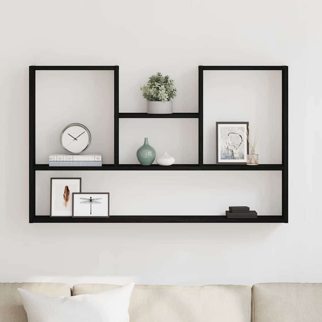vidaXL Ράφι Τοίχου Μαύρη Δρυς 99 x 15 x 60 εκ. από Τεχνητό Ξύλο
