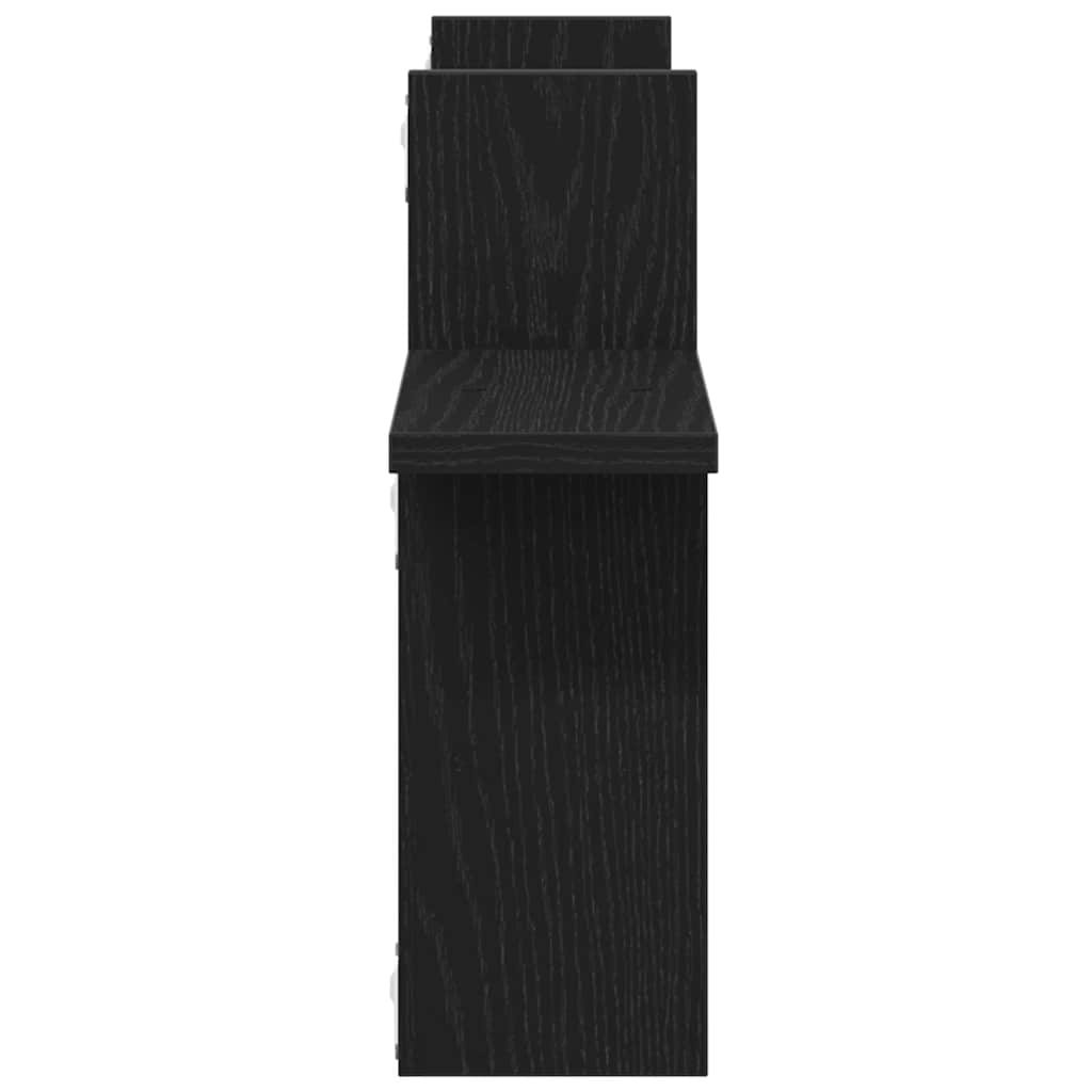 vidaXL Ράφια Τοίχου 2 τεμ. Μαύρη Δρυς 38x12x38 εκ. από Τεχνητό Ξύλο