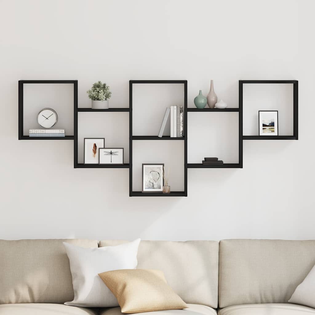 vidaXL Ράφι Τοίχου Μαύρη Δρυς 159 x 18 x 66 εκ. από Τεχνητό Ξύλο