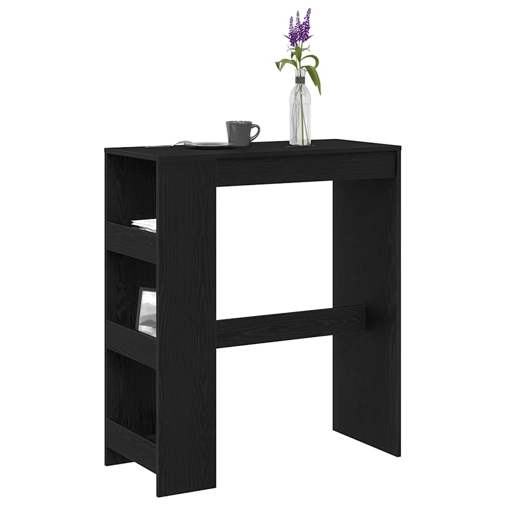 vidaXL Τραπέζι Μπαρ με Ράφια από Μαύρη Δρυς 90x40x103,5 εκ. από Τεχνητό Ξύλο