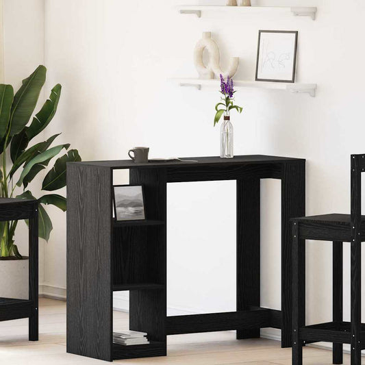vidaXL Τραπέζι μπαρ Μαύρη Οξυά 124 x 46 x 103.5 εκ Επεξεργασμένο ξύλο
