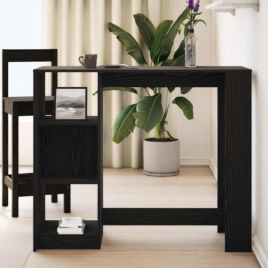vidaXL Τραπέζι μπαρ Μαύρη Οξυά 124 x 46 x 103.5 εκ Επεξεργασμένο ξύλο