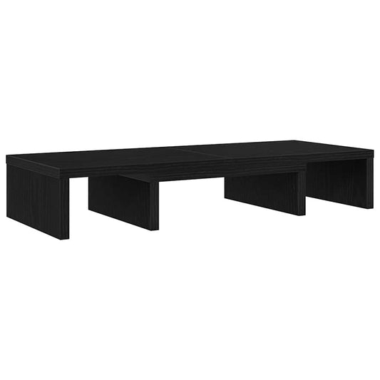 vidaXL Βάση Οθόνης Ρυθμιζόμενη Μαύρη Δρυς 60x24x10,5 εκ. από Τεχνητό Ξύλο