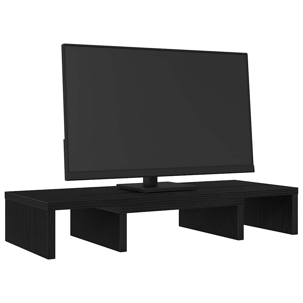 vidaXL Βάση Οθόνης Ρυθμιζόμενη Μαύρη Δρυς 60x24x10,5 εκ. από Τεχνητό Ξύλο