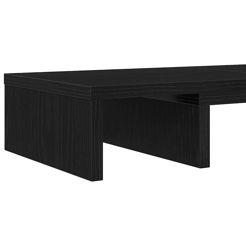 vidaXL Βάση Οθόνης Ρυθμιζόμενη Μαύρη Δρυς 60x24x10,5 εκ. από Τεχνητό Ξύλο