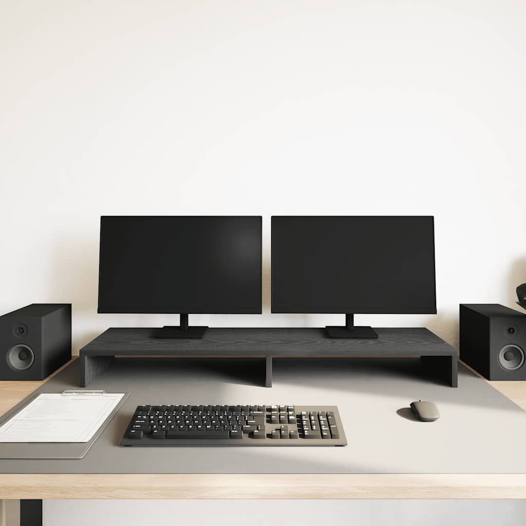 vidaXL Βάση Οθόνης Μαύρη Δρυς 100x27x10 εκ. από Τεχνητό Ξύλο