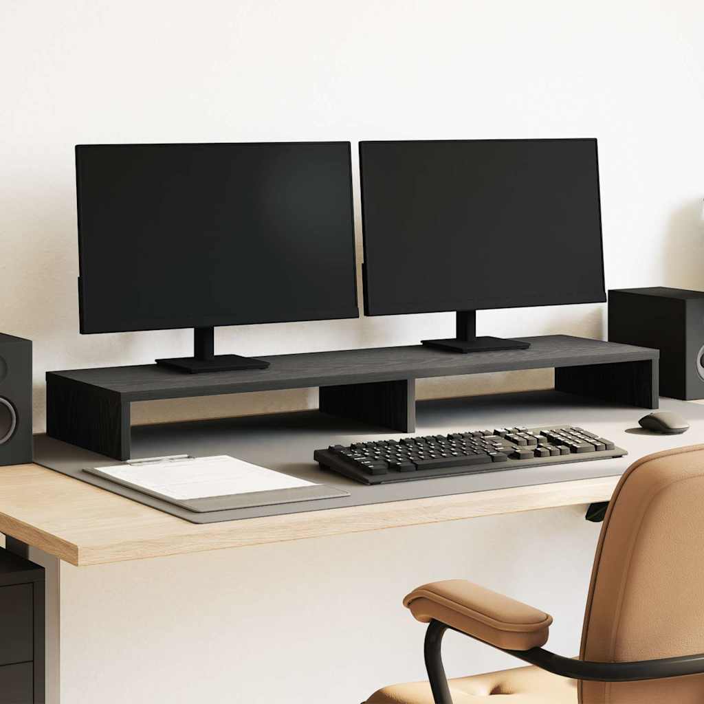 vidaXL Βάση Οθόνης Μαύρη Δρυς 100x27x10 εκ. από Τεχνητό Ξύλο
