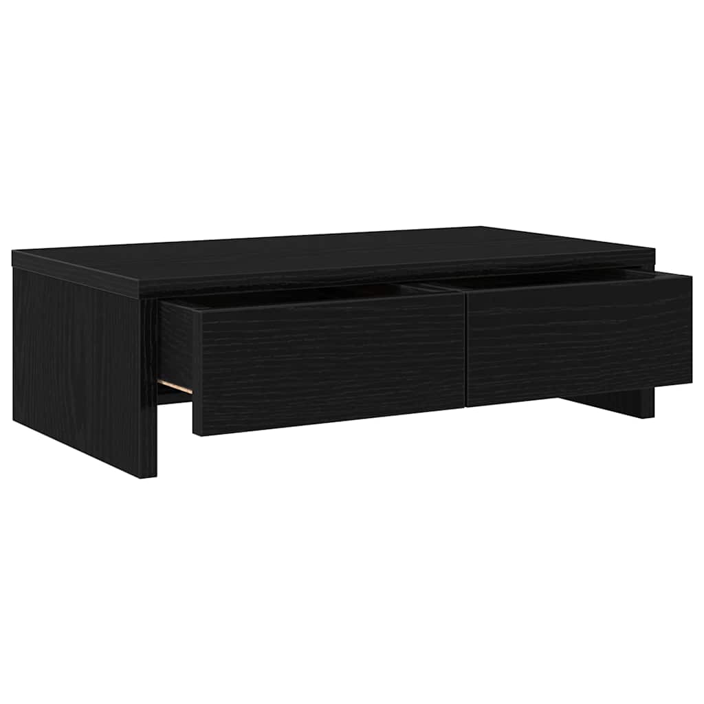 vidaXL Βάση Οθόνης με Συρτάρια Μαύρη Δρυς 50x27x15 εκ. από Τεχνητό Ξύλο