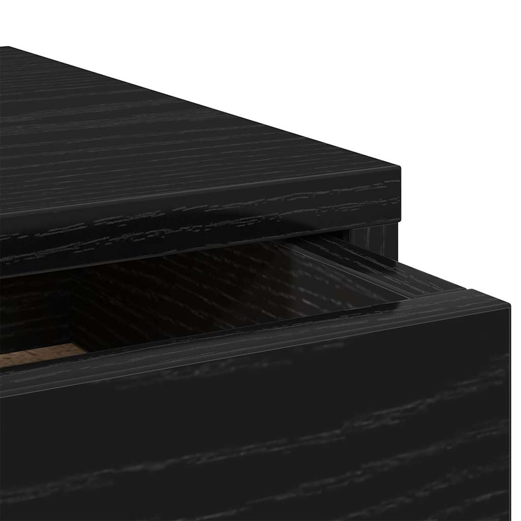 vidaXL Βάση Οθόνης με Συρτάρια Μαύρη Δρυς 50x27x15 εκ. από Τεχνητό Ξύλο