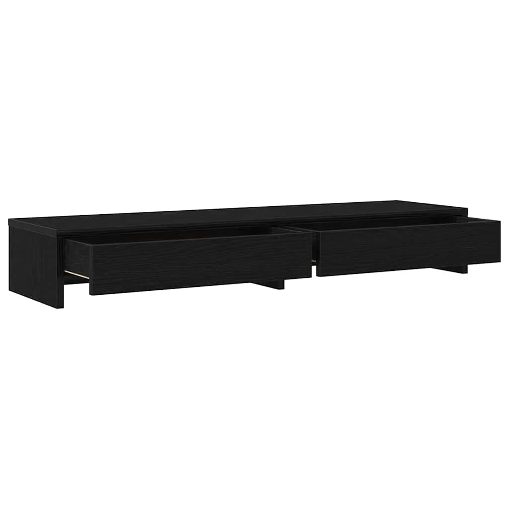 vidaXL Βάση Οθόνης με Συρτάρια Μαύρη Δρυς 100x27x15 εκ. από Τεχνητό Ξύλο