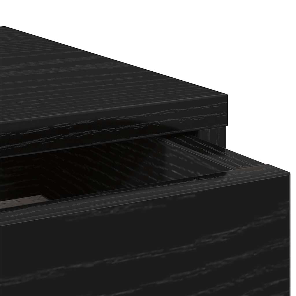 vidaXL Βάση Οθόνης με Συρτάρια Μαύρη Δρυς 100x27x15 εκ. από Τεχνητό Ξύλο